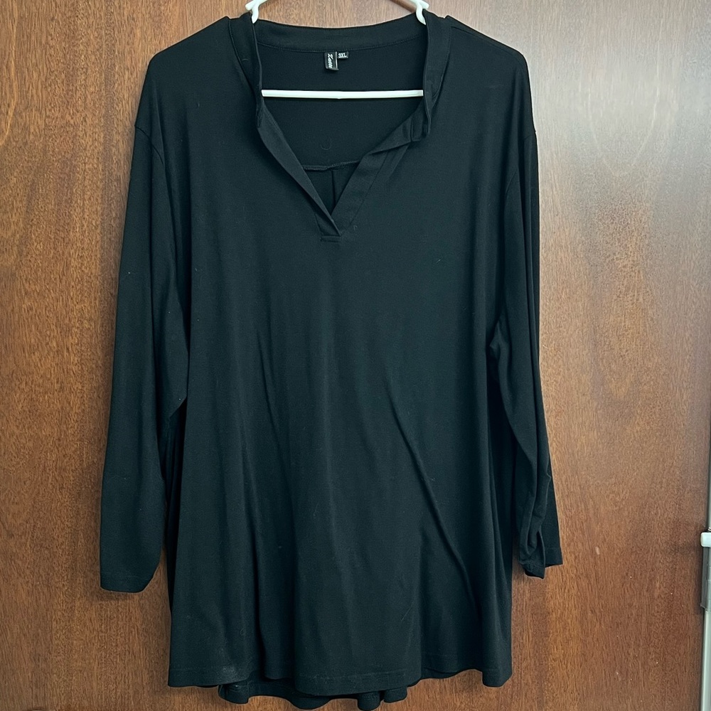 Zattcas‎ Tunic V-neck Top Black Size 3X